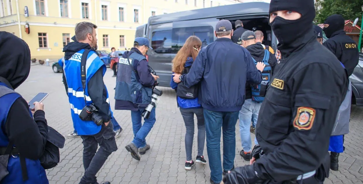 Задержание журналистов в Беларуси во время одной из акций 2020 года / TUT.BY

