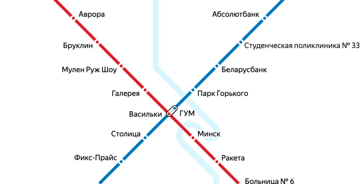Так выглядит схема минского метро в соответствии с запросами Яндекса​