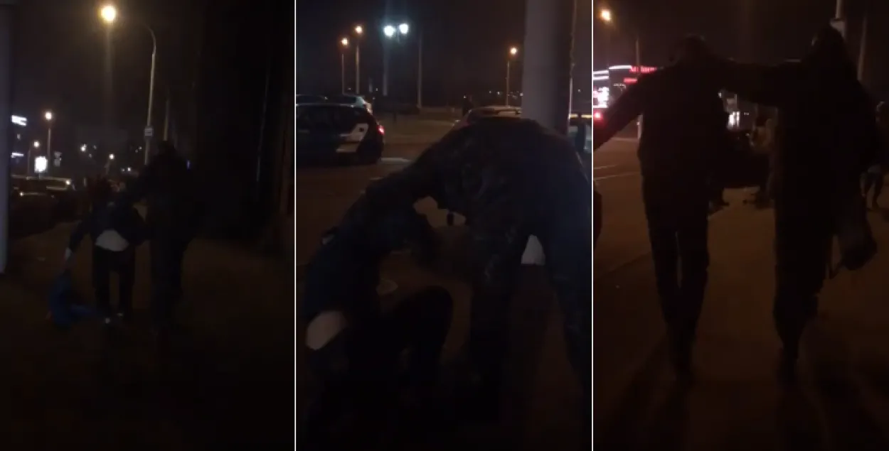 Милиционер и парень на улице Октябрьской / Скриншоты из видео