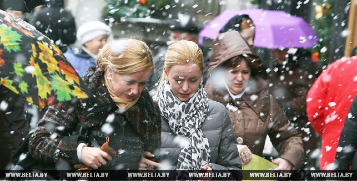 На выходныя ў Беларусі чакаецца дождж і мокры снег