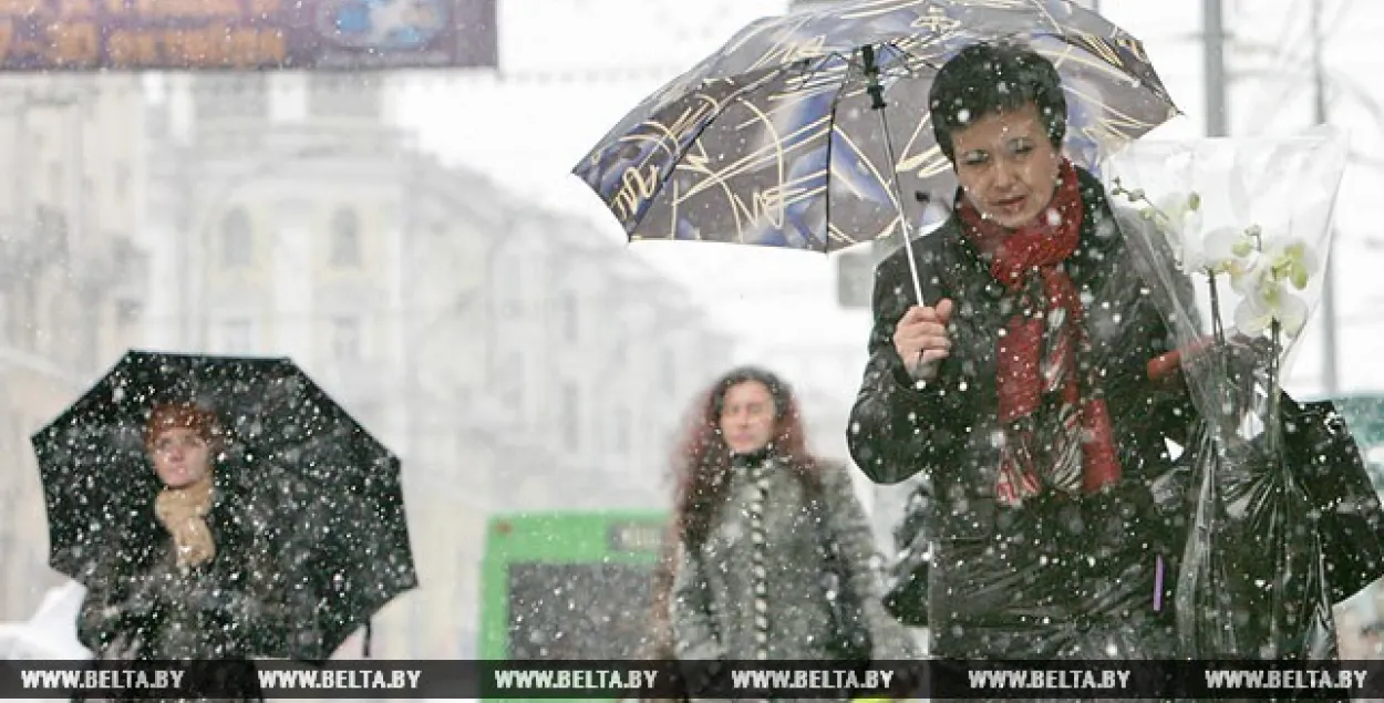 Мокры снег прагназуюць у Беларусі на гэтым тыдні