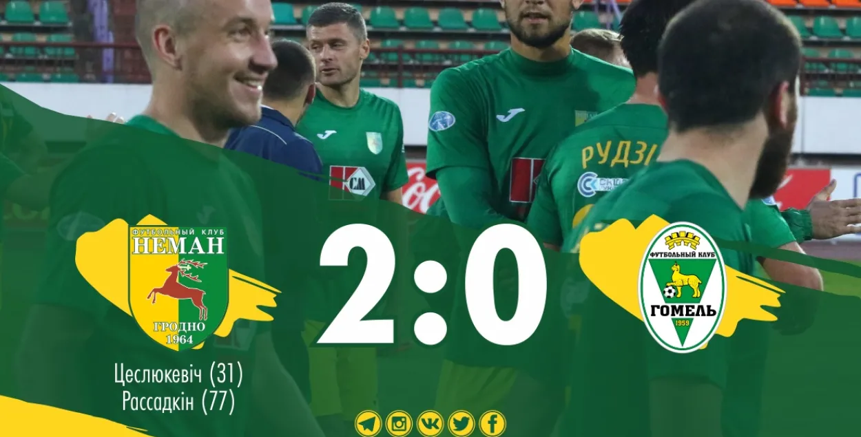 Футбалісты "Нёмана" выйгралі ў "Гомеля" — 2:0