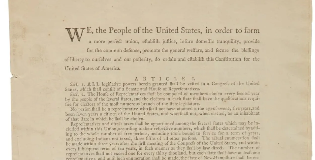Канстытуцыя ЗША 1787 года / sothebys.com​