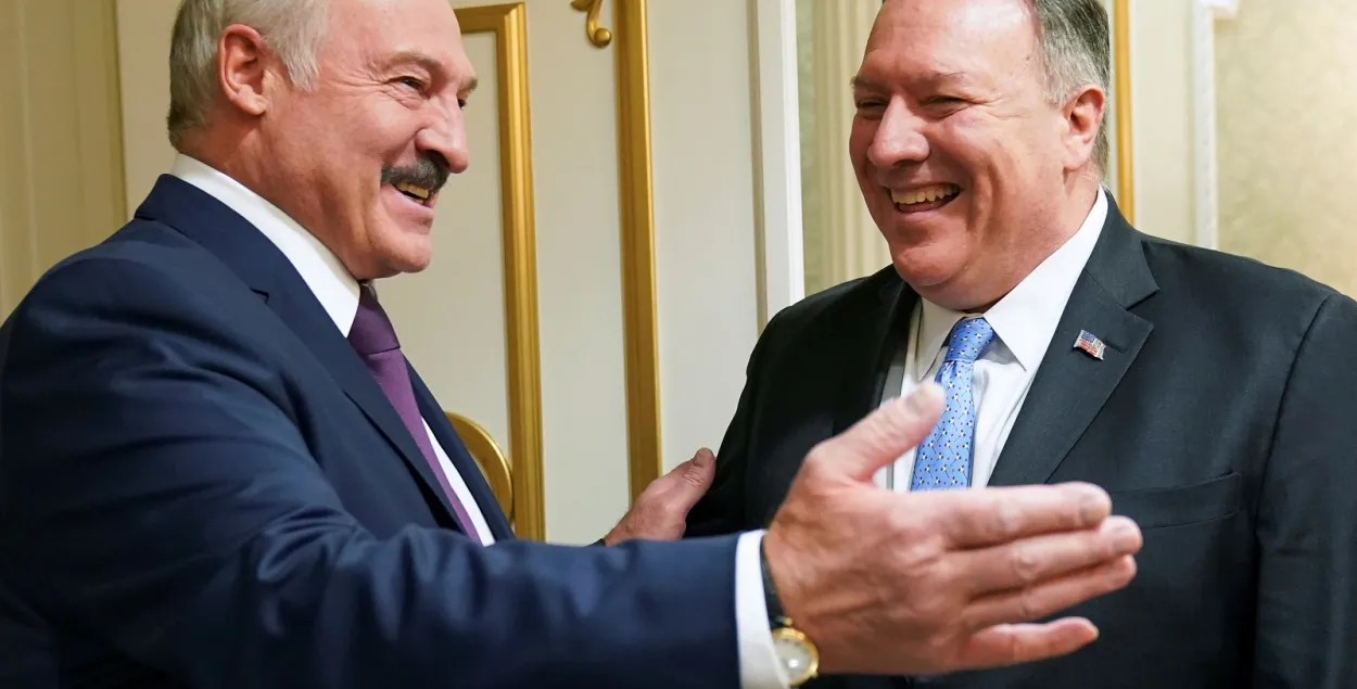 Аляксандр Лукашэнка і Майк Пампеа / Reuters