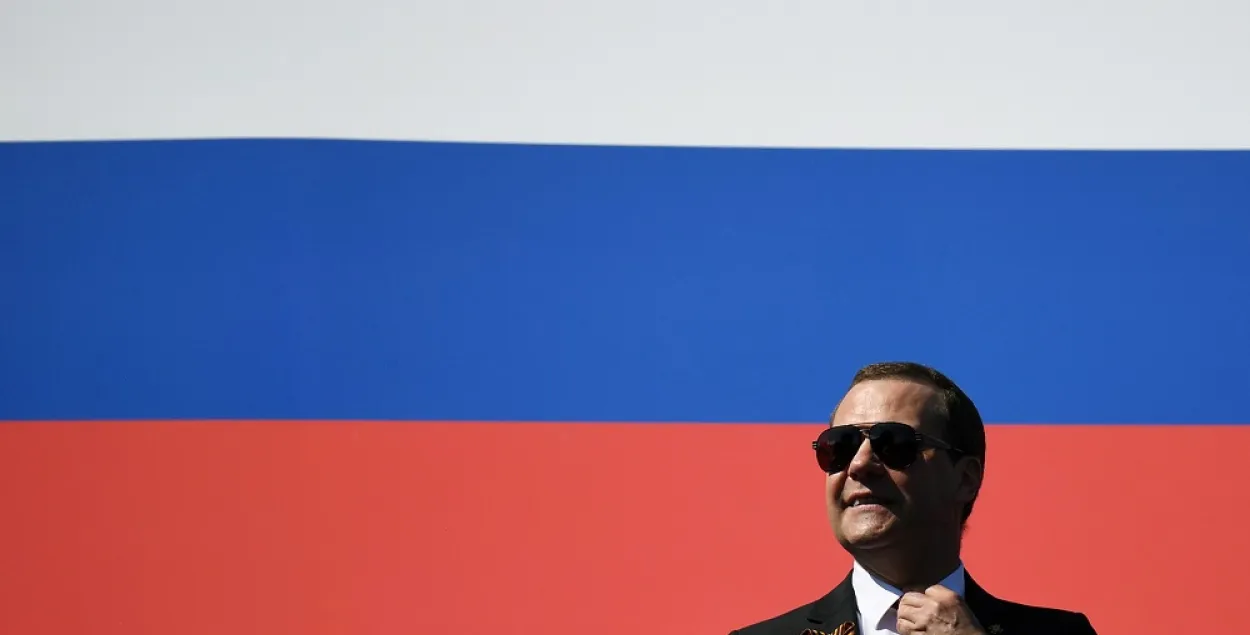Дзмітрый Мядзведзеў на парадзе перамогі ў Маскве / Reuters