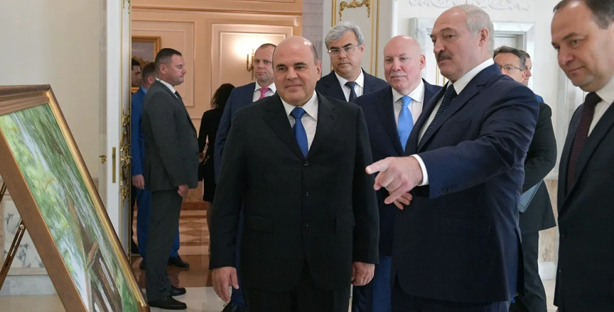 Лукашэнка і Мішусцін падчас сустрэчы ў Мінску / Reuters