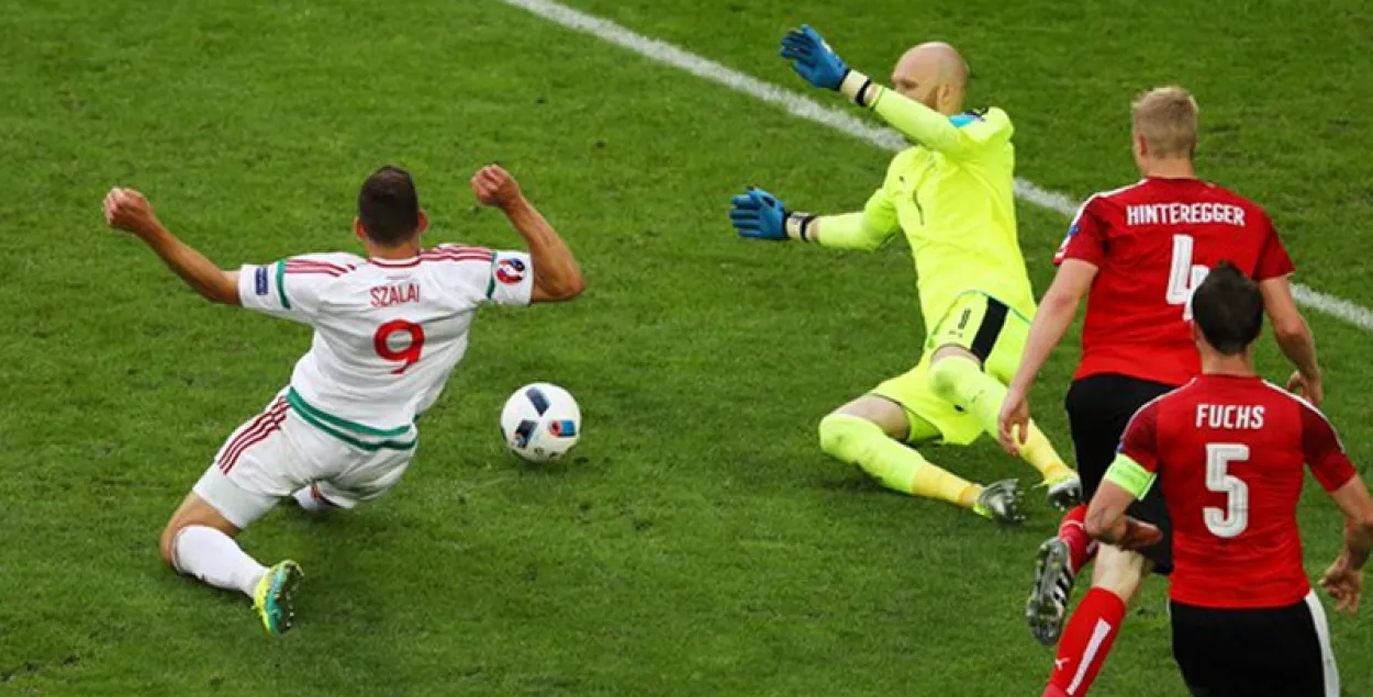 Відэа, як футбольная зборная Венгрыі выйграла ў каманды Аўстрыі — 2:0