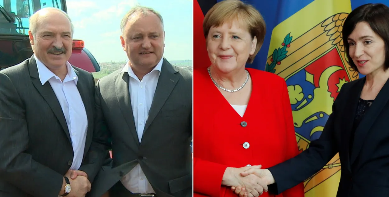 Додон &mdash; с Лукашенко, Санду &mdash; с Меркель
