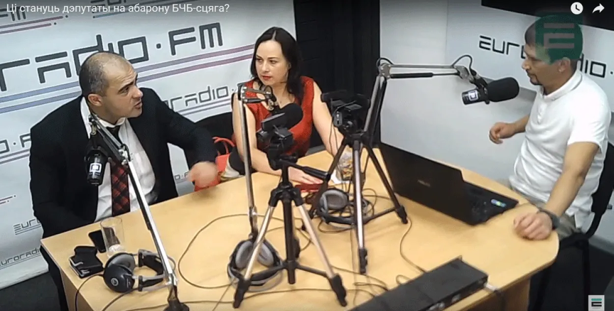 Олег Гайдукевич и Анна Канопацкая в студии Еврорадио