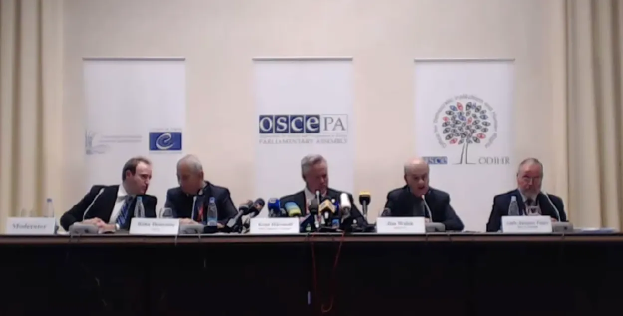 Відэа онлайн з прэс-канферэнцыі АБСЕ па выніках выбараў