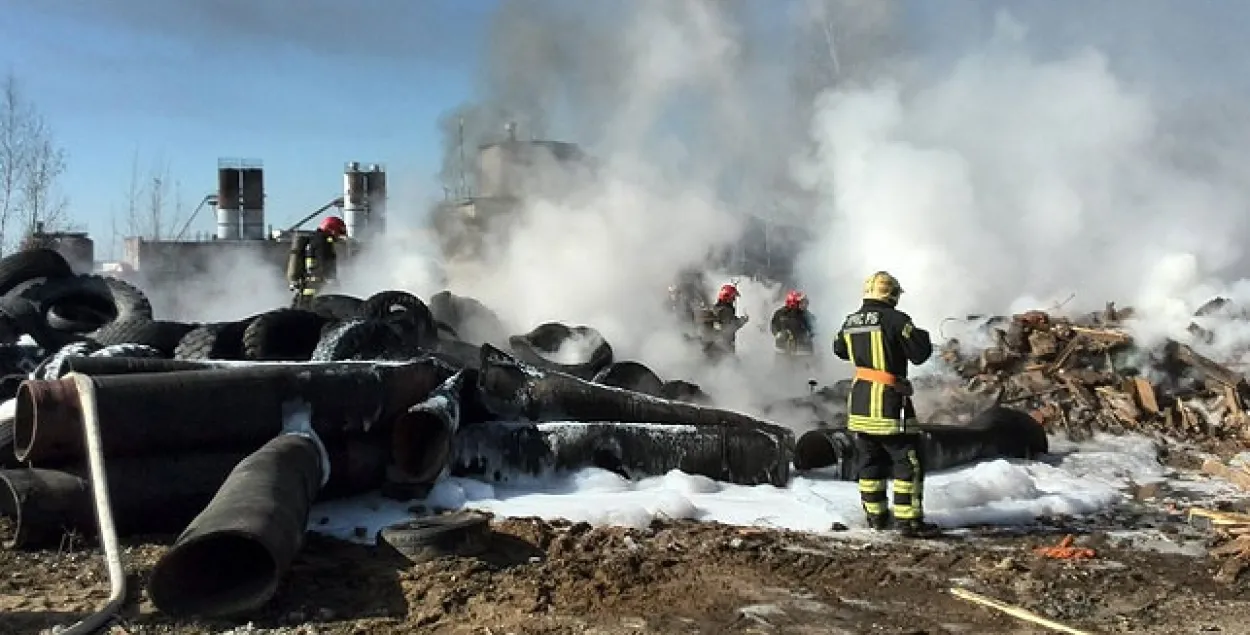 На прадпрыемстве ў мінскіх Шабанах адбыўся пажар