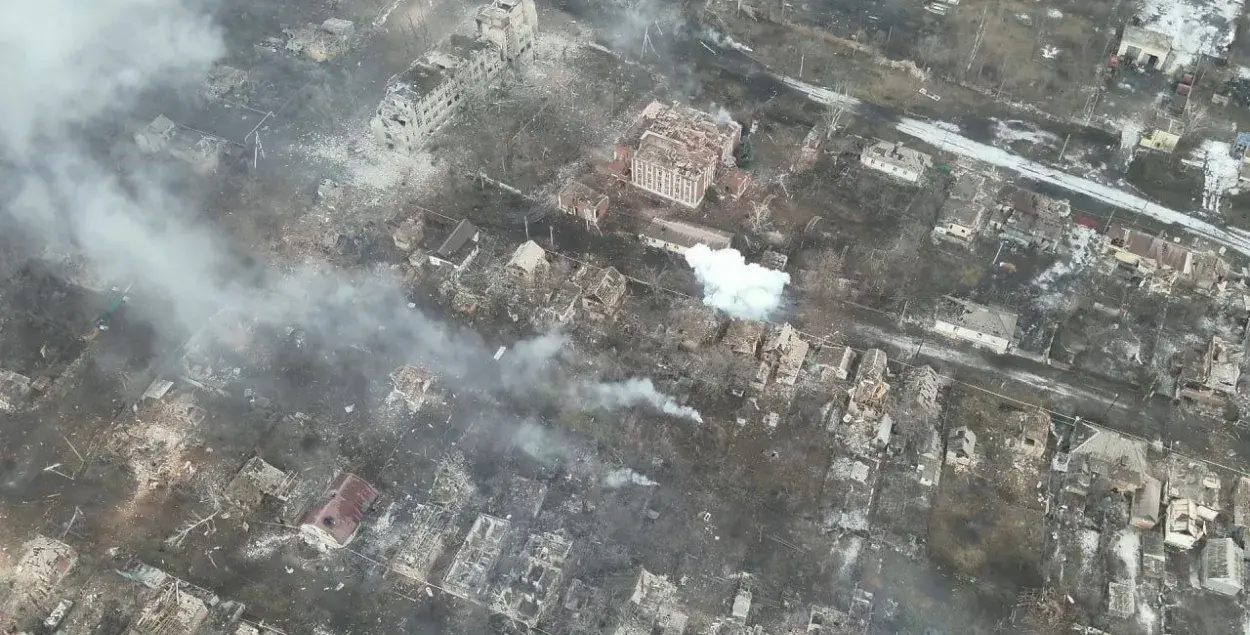 Разрушенный Бахмут в Донецкой области, за который в настоящее время идет сражение /&nbsp;@uniannet
