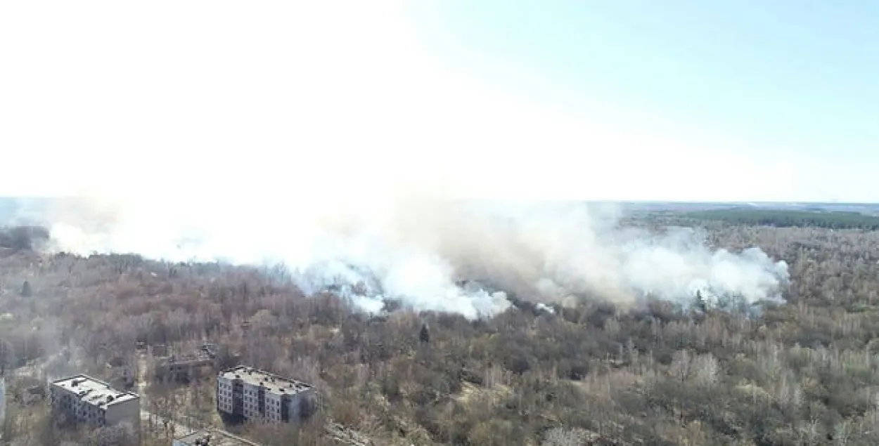 У чарнобыльскай зоне ва Украіне адбыўся пажар