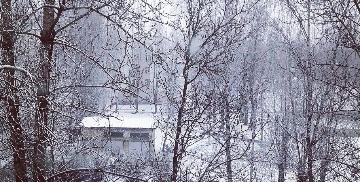 Фотафакт: У Віцебску на Вялікдзень выпаў снег