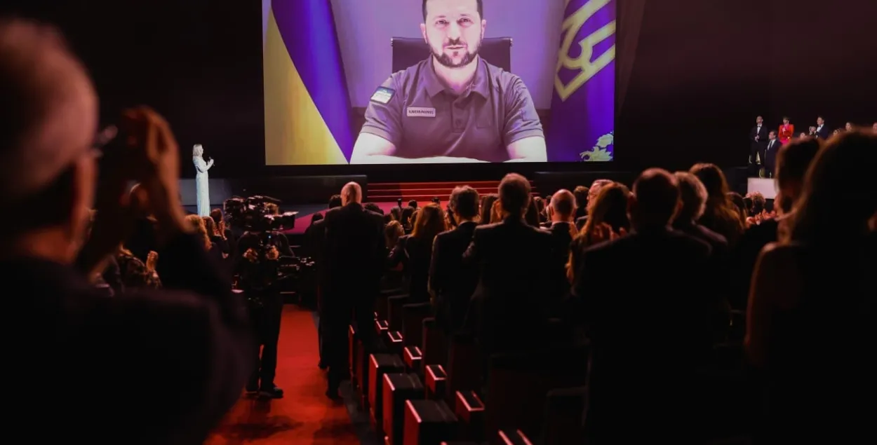 Во время выступления Владимира Зеленского / Скриншот с видео