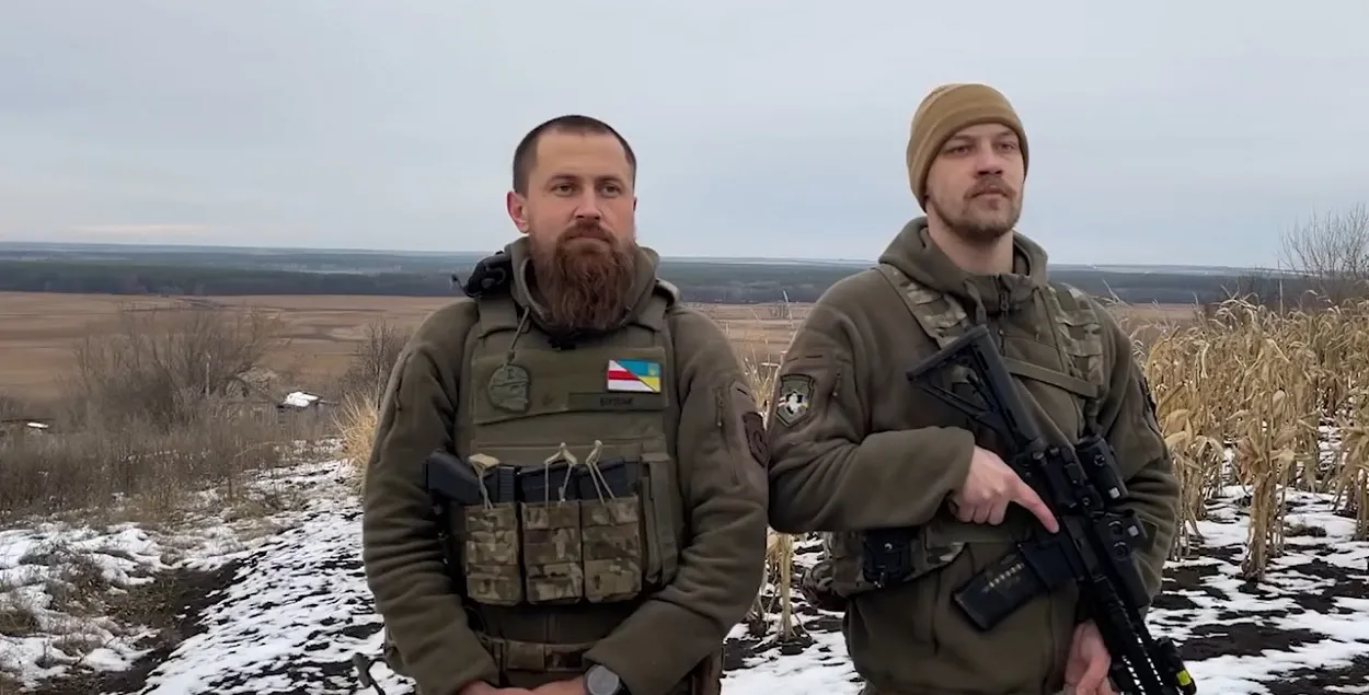 Бойцы полка Калиновского на фронте в Украине