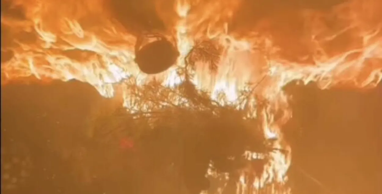Пожар в минском баре Maslow 6, 9 декабря 2023 года / скриншот с видео МЧС