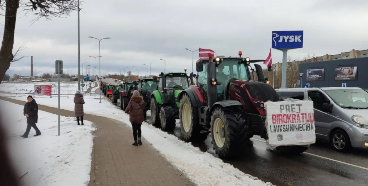 Пратэст фермераў у Латвіі
