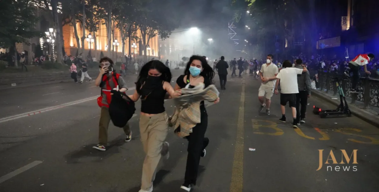 Разгон пратэсту ў Тбілісі 1 траўня 2024 года
