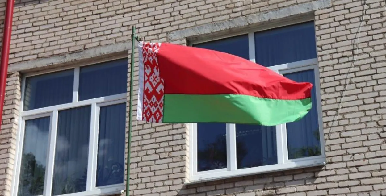 Красно-зеленый флаг на административном здании, иллюстративное фото&nbsp;
