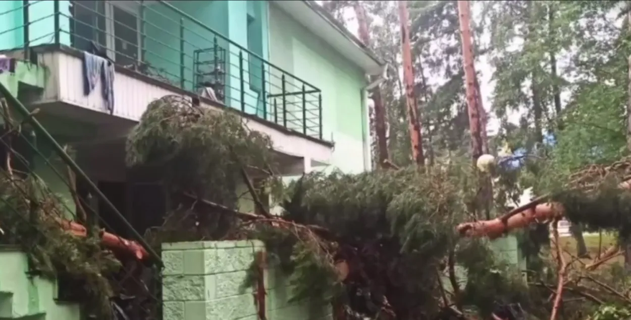 Наступствы ўрагану ў лагеры ў Рэчыцкім раёне
