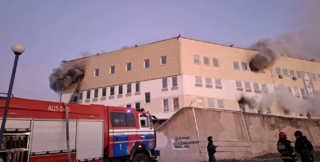 Пажар у гандлёвым цэнтры ў Віцебску
