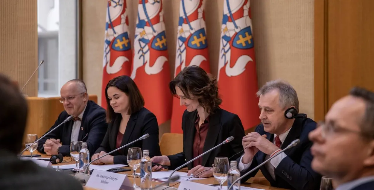 Светлана Тихановская и Анатолий Лебедько в Сейме Литвы
