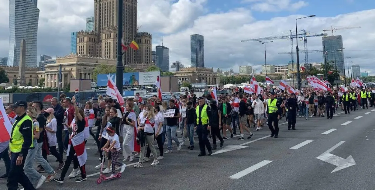 March of Belarusians in Warsaw, September 2021
