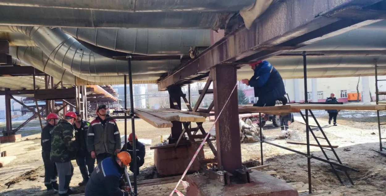 На месте аварии в Мозыре
