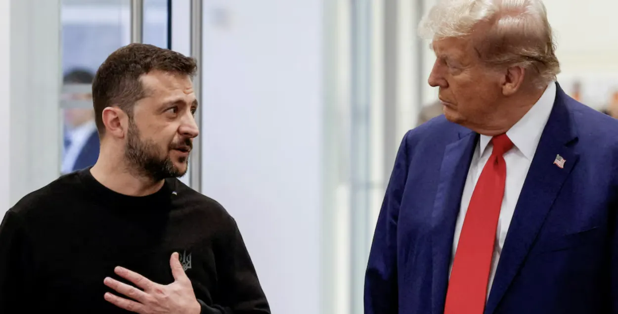 Дональд Трамп і Уладзімір Зяленскі, Нью-Ёрк, 27 верасня 2024 года.
