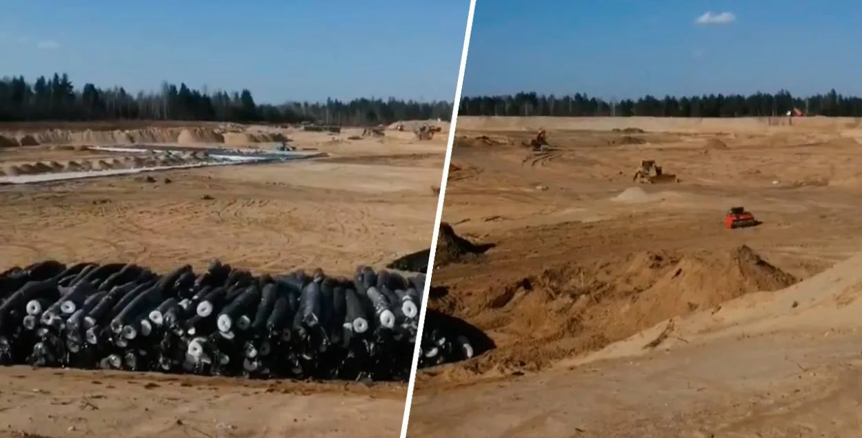 Будпляцоўка сажалкі-назапашвальніка для каналізацыйных адходаў
