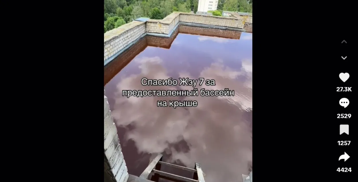 "Бассейн" на ккрыше дома в Могилёве
