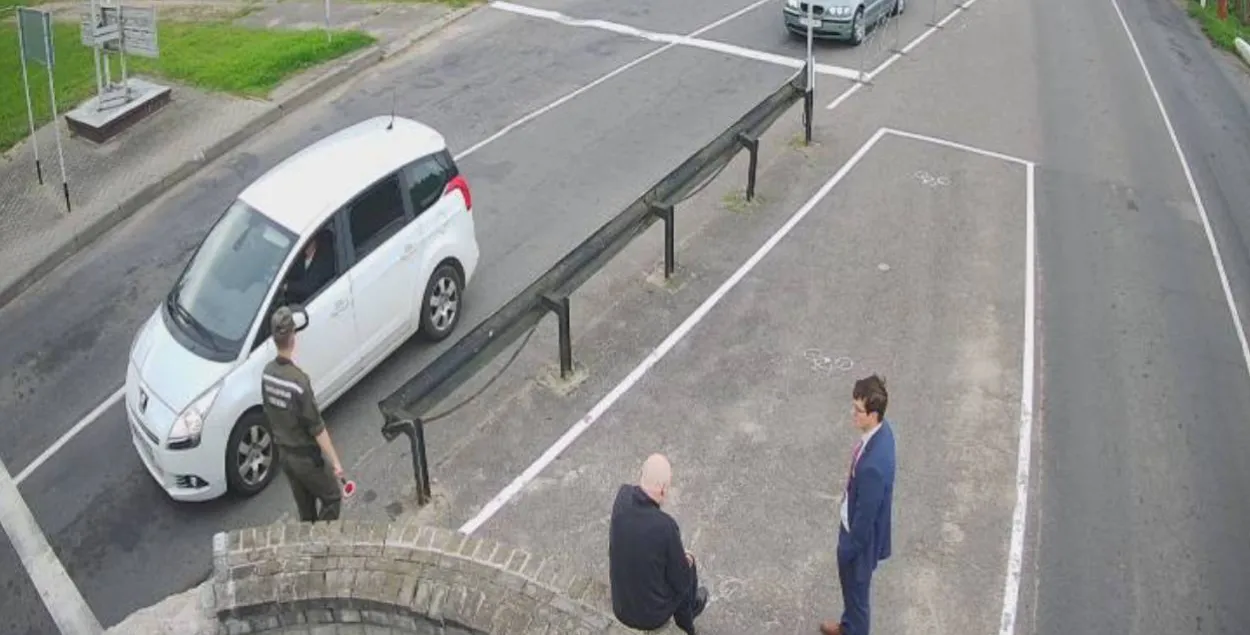 Мікалай Статкевіч на беларуска-літоўскай мяжы
