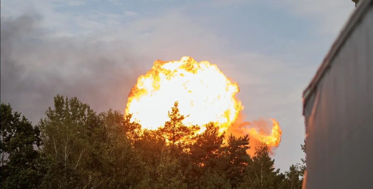 Пожар на железной дороге в Вильнюсе
