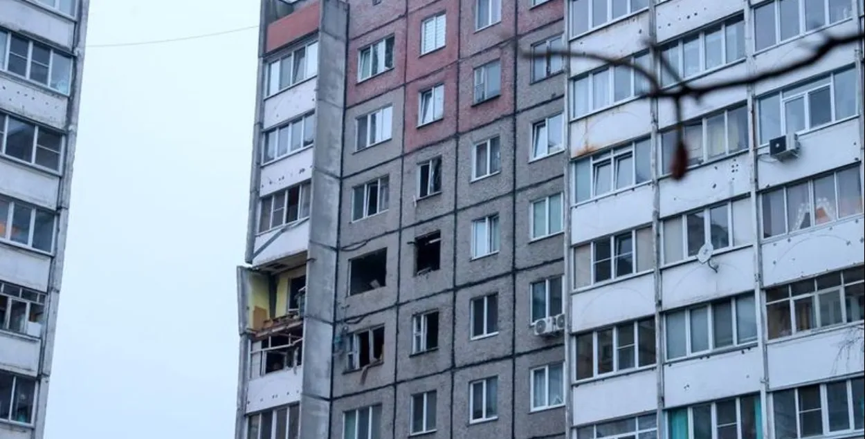 Дом в Гомеле, где произошел взрыв газа
