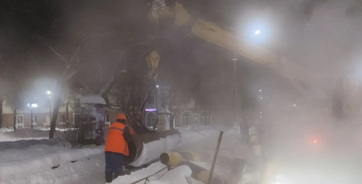 Аварыя на цепласетцы ў Віцебску
