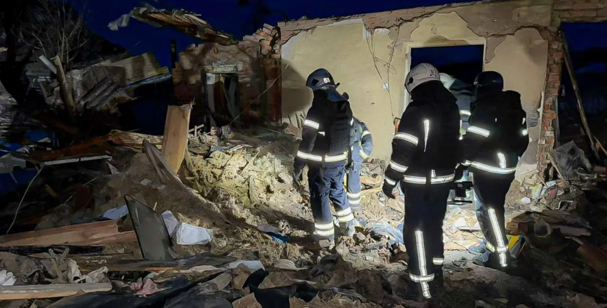 Последствия дроновой атаки на Харьковщине
