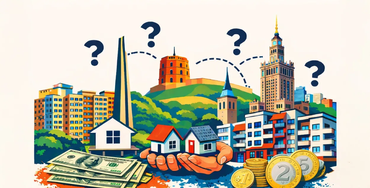 Кошты на набыццё жытла ў трох краінах моцна адрозніваюцца
