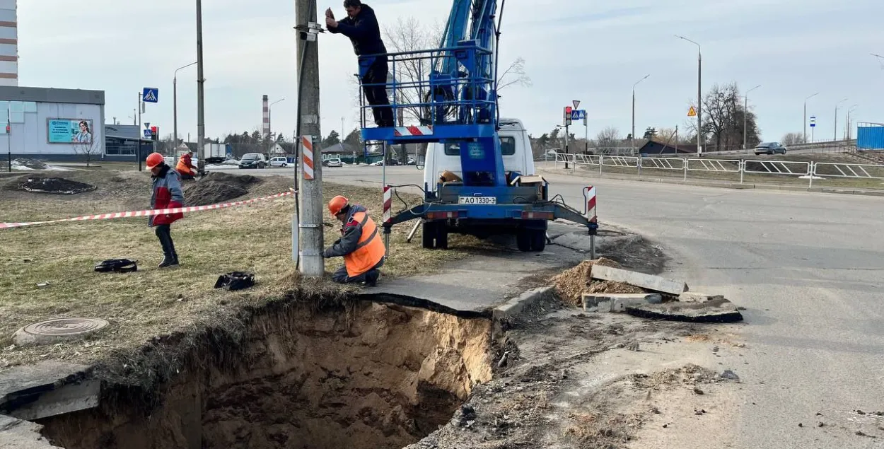 Камунальная аварыя ў Рэчыцы
