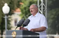Аляксандр Лукашэнка на праўладным мітынгу ў Гродне / belta.by