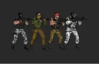 Militants from the Counter-Strike 1.6 computer game