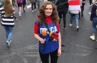 Екатерина во время работы на марше