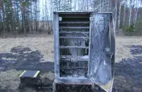 Сожженный релейный шкаф / кадр из видео​