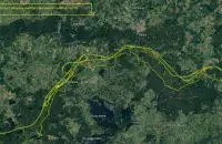 Маршрут полёта самолёта вдоль границы с Беларусью / /twitter.com/Latvijas_armija​