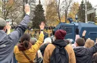 Во время уличной акции в Минске, 2020 год / Из архива Еврорадио