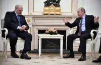 Alyaksandr Lukashenka and Vladimir Putin / Reuters