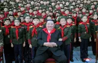 North Korean leader Kim Jong-un and children from Mangyeongdae Revolutionary School / Korean Central Telegraphic Agency / Reuters &nbsp;

&nbsp;
