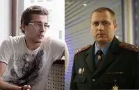 Блогер Антон Мотолько и прес-секретарь МВД Константин Шалькевич
