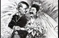 Карыкатура сярэдзіны ХХ стагоддзя на Гітлера і Сталіна