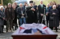Funeral of Stanislau Shushkevich at the Northern cemetery. May 7, 2022 / Euroradio